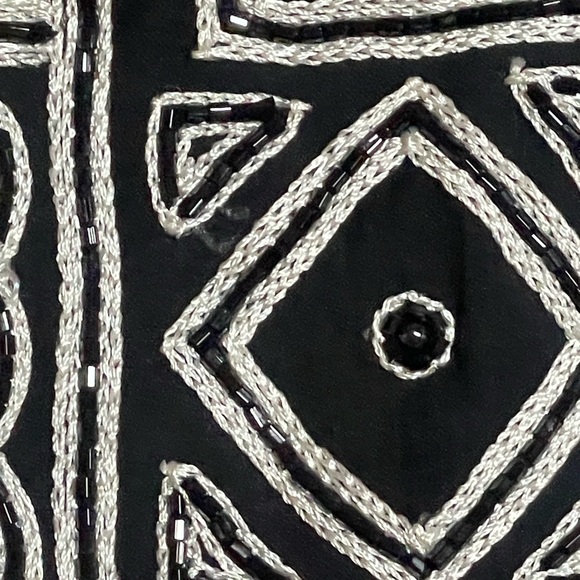 SCALA Beaded Black White Geometric Dress size Medium Vintage VTG‎ Cocktail Dress - Picture 4 of 8
